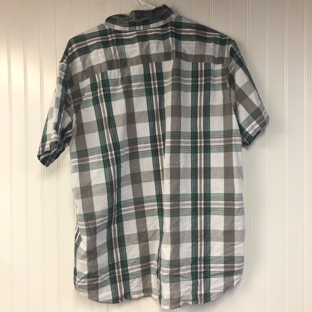Columbia Men's Green and Gray Plaid Button Down Shirt Short Sleeve XL - Picture 5 of 5